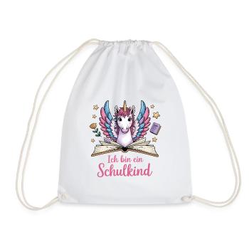 Einschulung Unicorn - I am a schoolchild - Drawstring Bag - white - Front
