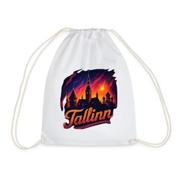 Tallinn Capital Estonia Baltic Gift - Drawstring Bag - white - Front