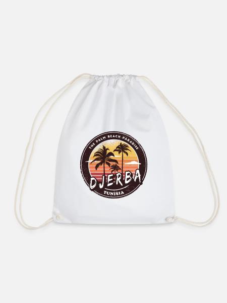 Djerba Tuneisen Palmen Design - Turnbeutel - Weiß