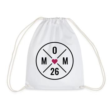 Mom 26 Baby Mutter Muttertag Geschenk Mama 2026 - Turnbeutel - Weiß - Vorne