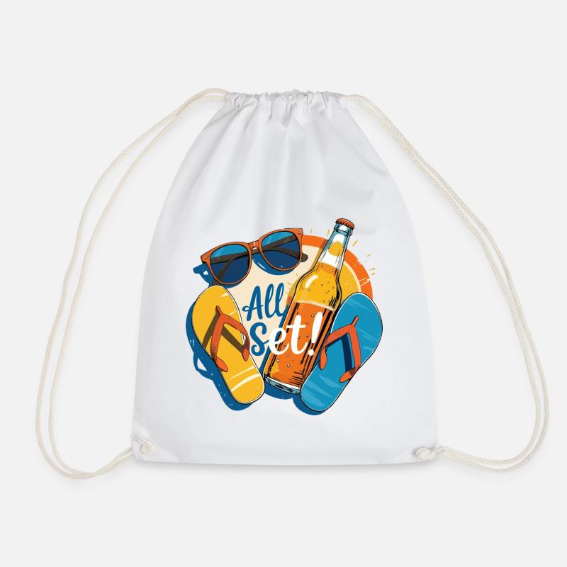 summer - Drawstring Bag - white