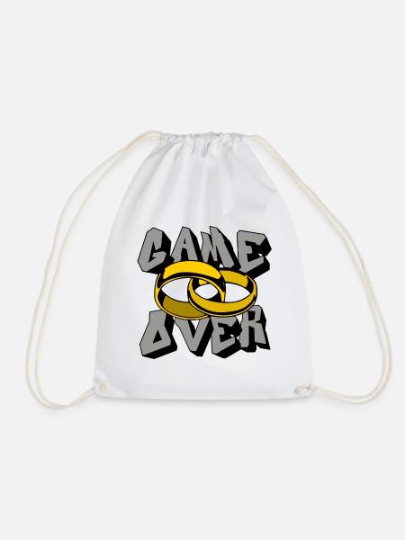 GameOver Ringe Liebesfinale - Turnbeutel - Weiß