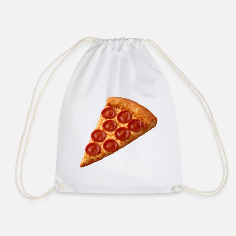 Pizza Salami - Drawstring Bag - white