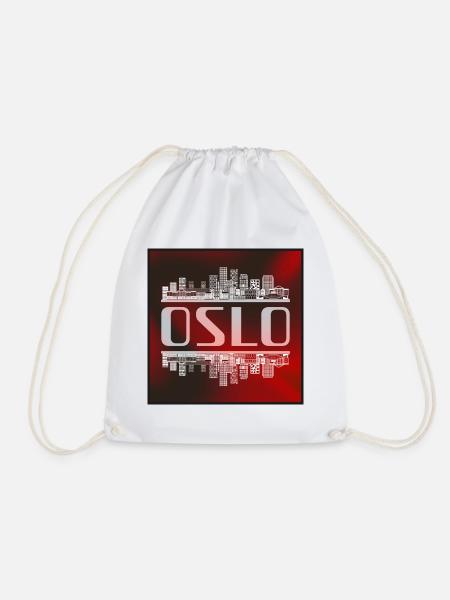 Oslo Skyline Spiegelbild – Norwegen Architektur - Turnbeutel - Weiß