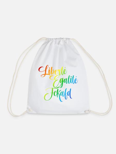 Regenbogen Liberté Égalité Fraternité - Turnbeutel - Weiß