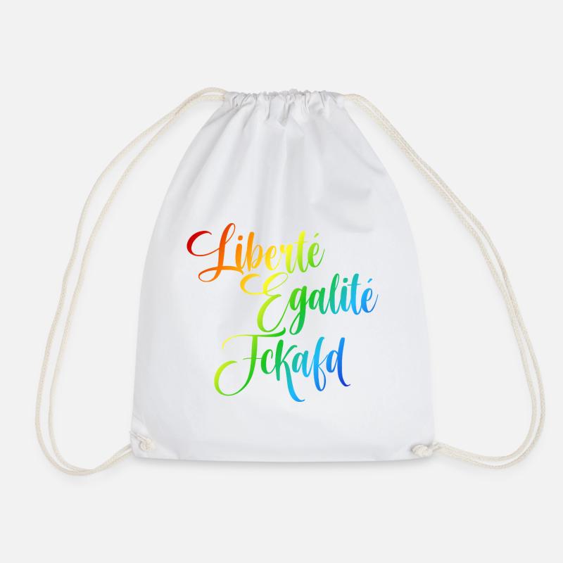 Regenbogen Liberté Égalité Fraternité - Turnbeutel - Weiß