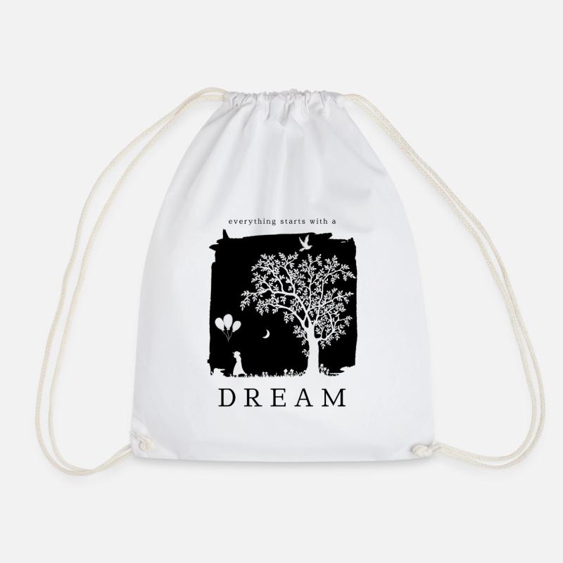 Believe. Achieve. Repeat. - Drawstring Bag - white