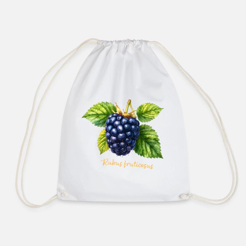 Brombeere – Botanisches Aquarell im Vintage-Stil - Turnbeutel - Weiß