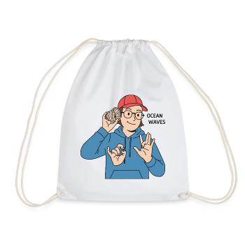 Sign Language Ocean Waves - Drawstring Bag - white - Front