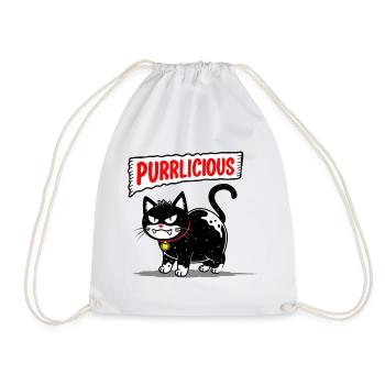 Katze Purrlicious - Turnbeutel - Weiß - Vorne