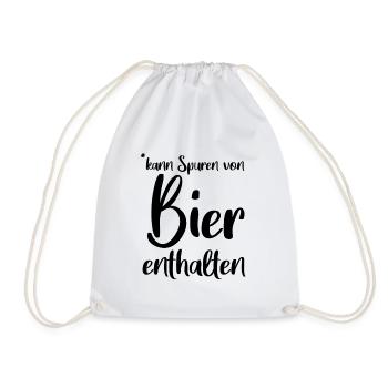 kann Spuren von Bier enthalten - Turnbeutel - Weiß - Vorne