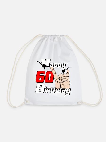 60 Geburtstag Rockhand Design - Turnbeutel - Weiß