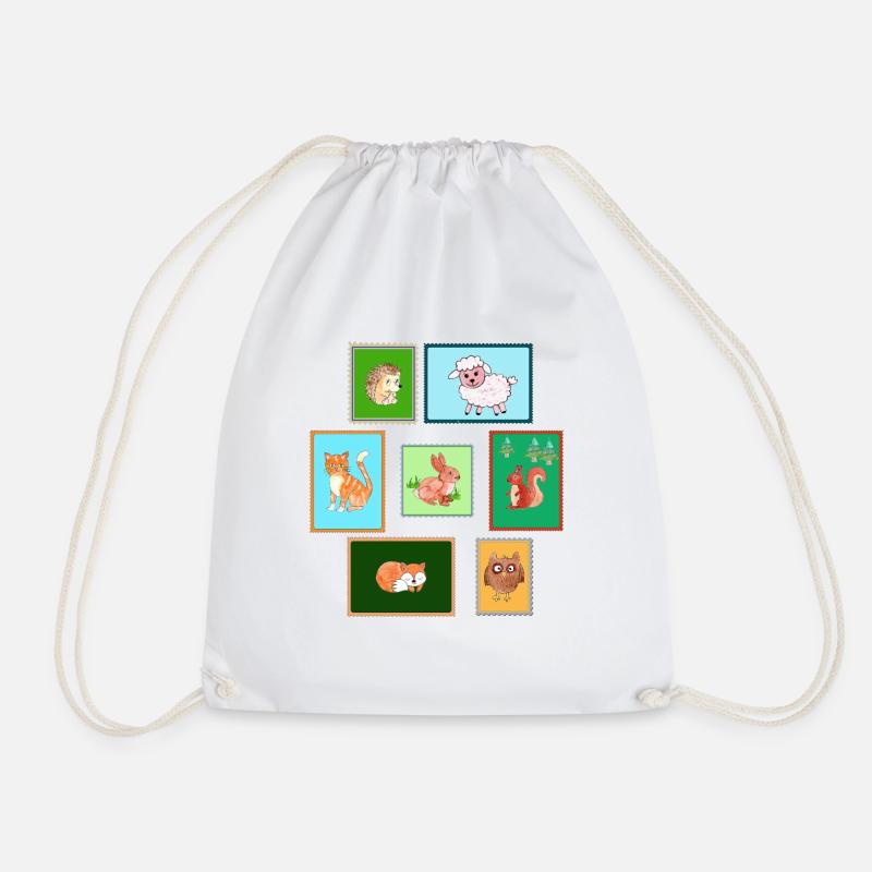 Beer stamps with animals - Drawstring Bag - white