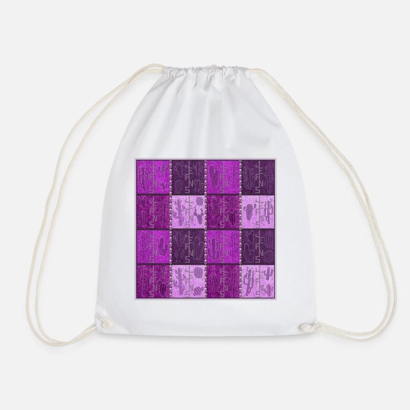 Cactus V11 fuc - Drawstring Bag - white