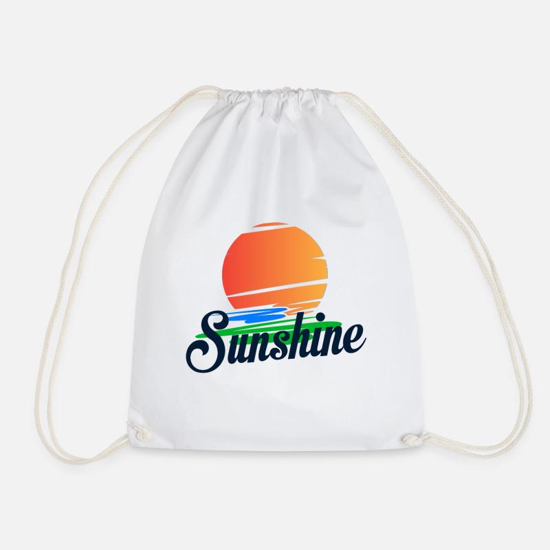 Tropical "Summer" lettering - summer design - Drawstring Bag - white
