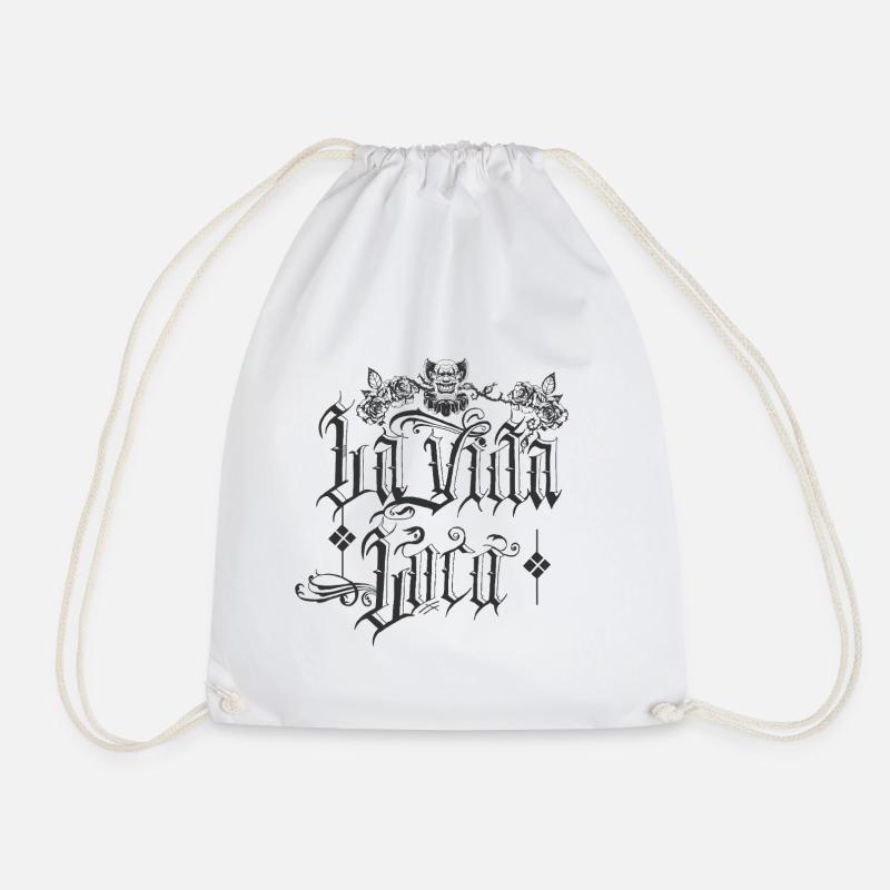 Retro Gothic Text mit Clownmotiv - Turnbeutel - Weiß
