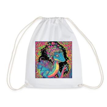 Psychedelischer Walddrache Illustration - Turnbeutel - Weiß - Vorne