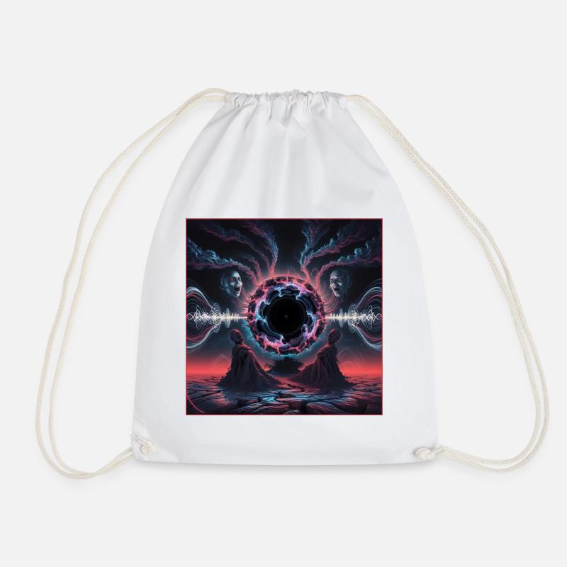 Cosmic Rift Dreamscape Design - Drawstring Bag - white