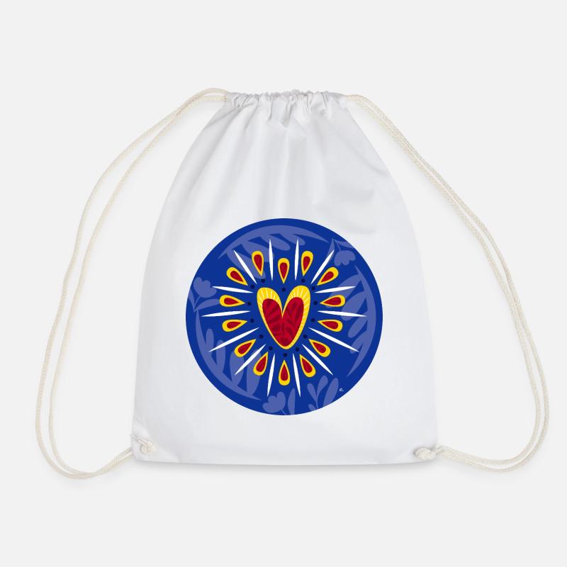 Radiant Heart - Drawstring Bag - white