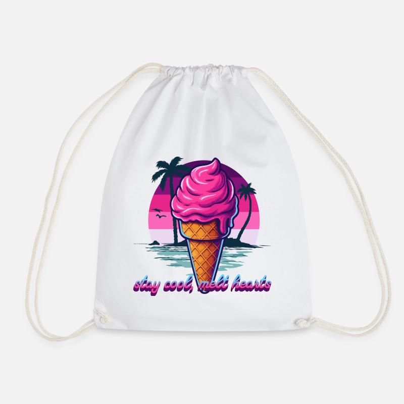 Pink Eiscreme Sunset Design - Turnbeutel - Weiß