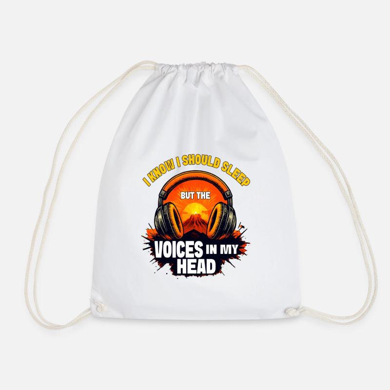 Voices in My Head Sunset Design - Drawstring Bag - white