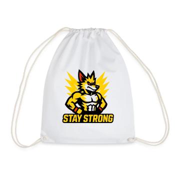 Powerful wolf with lightning motifs - Drawstring Bag - white - Front