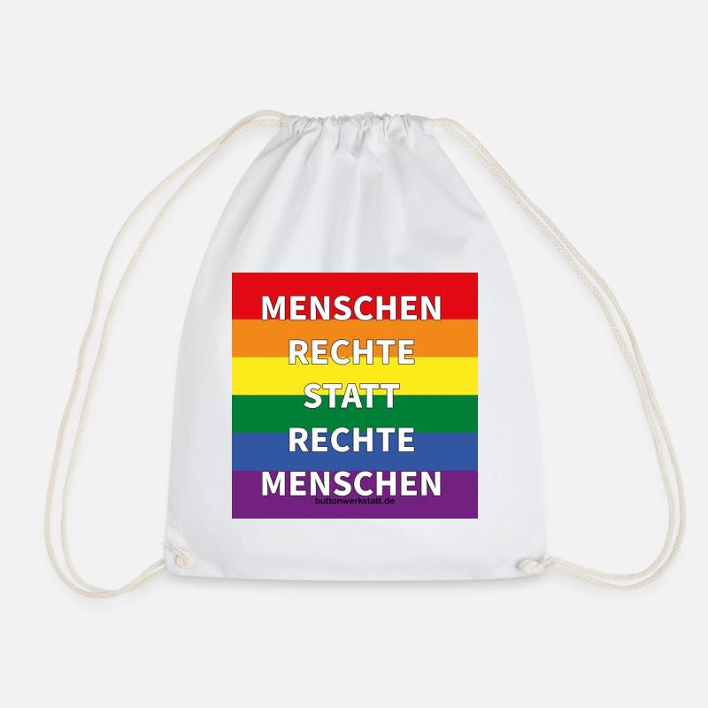 Menschenrechte statt rechte Menschen - Turnbeutel - Weiß