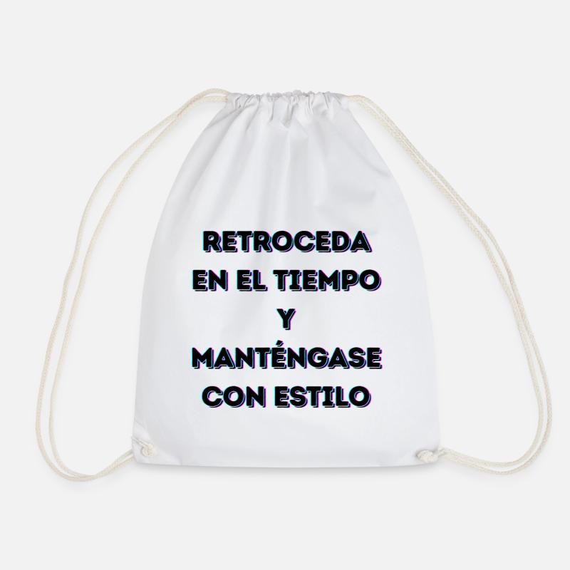 Retro Style Over Time - Drawstring Bag - white
