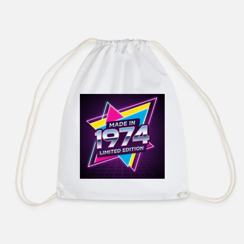 Made In 1974 Limited Edition - Drawstring Bag - white
