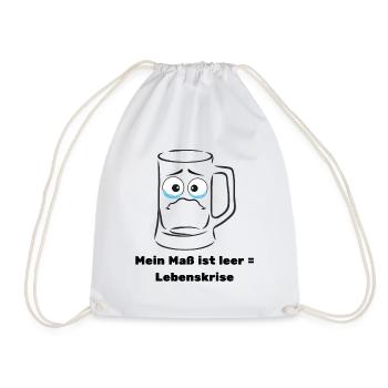 My Measure Is Empty Design for All Beer Lovers - Drawstring Bag - white - Front