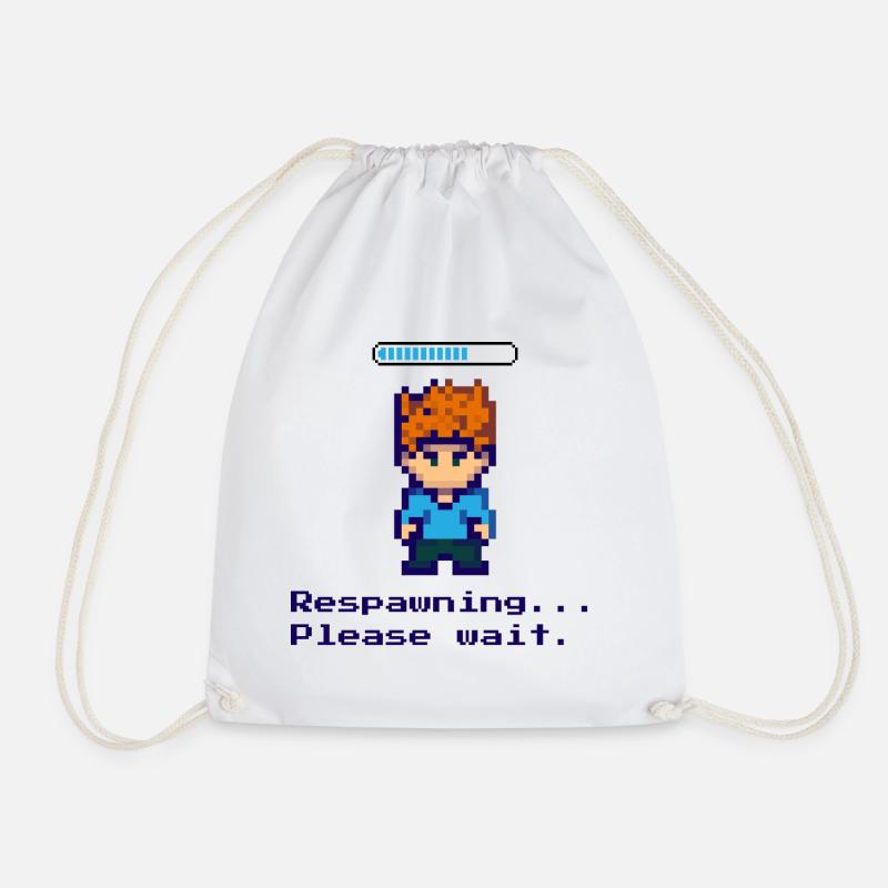 Respawning... Please wait. Design for all gamers - Drawstring Bag - white