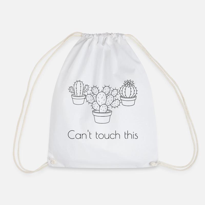 Cactus lineart fun - Drawstring Bag - white