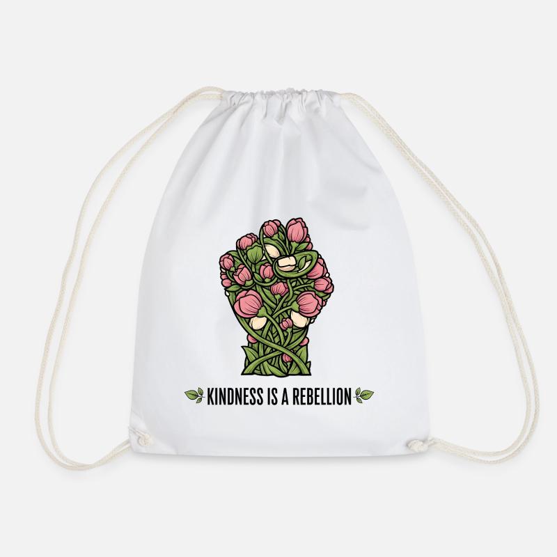 Freundlichkeit ist ein Rebellion Blumenfaust-Design - Turnbeutel - Weiß