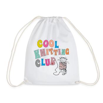 Cool Knitting Club - Drawstring Bag - white - Front