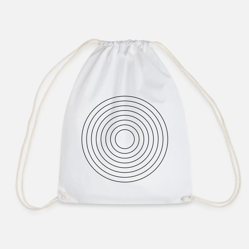 Abstract Colorful Geometric Pattern Design - Drawstring Bag - white