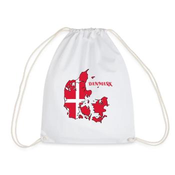 Carte du Danemark avec drapeau - Sac de sport léger - blanc - Devant