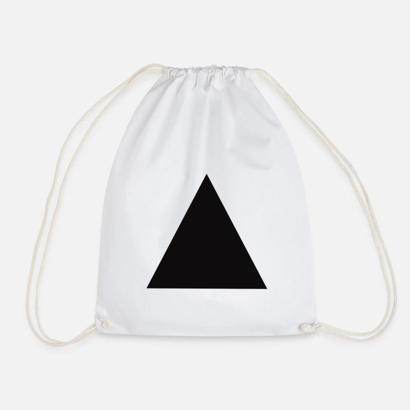 Abstract triangle motif in black - Drawstring Bag - white