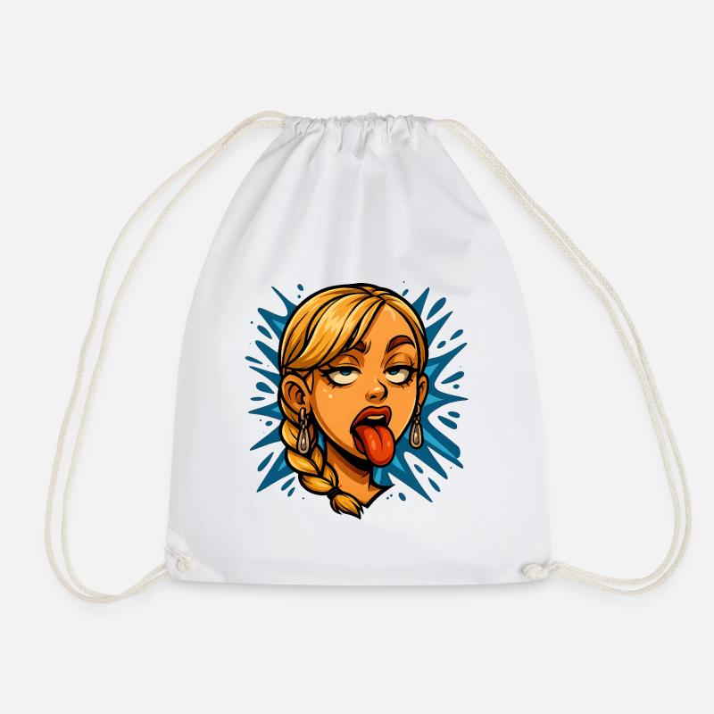 grimace - Drawstring Bag - white