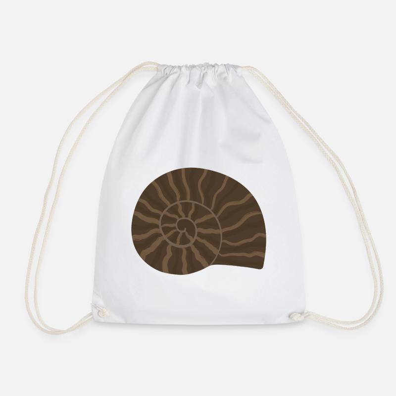 Elegantes Ammonit Fossil Muster Design - Turnbeutel - Weiß