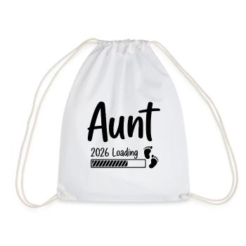 Aunt 2026 Loading - Drawstring Bag - white - Front