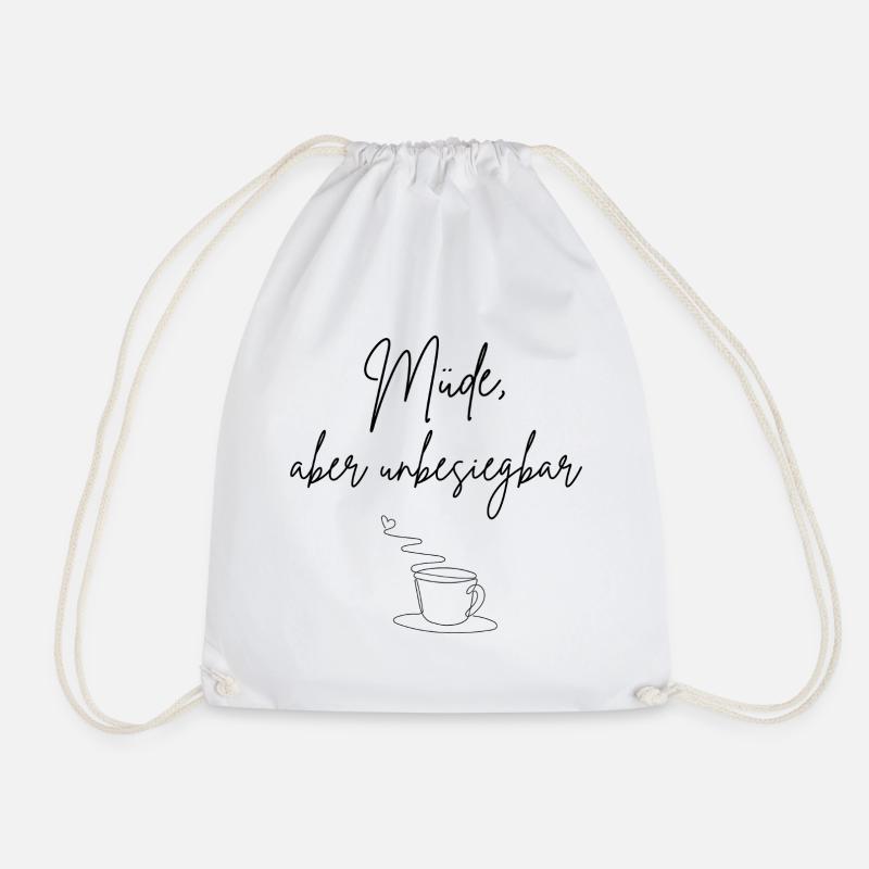 Tired but invincible - Drawstring Bag - white