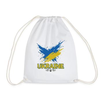 Ukraine Flag Splash Art - Drawstring Bag - white - Front