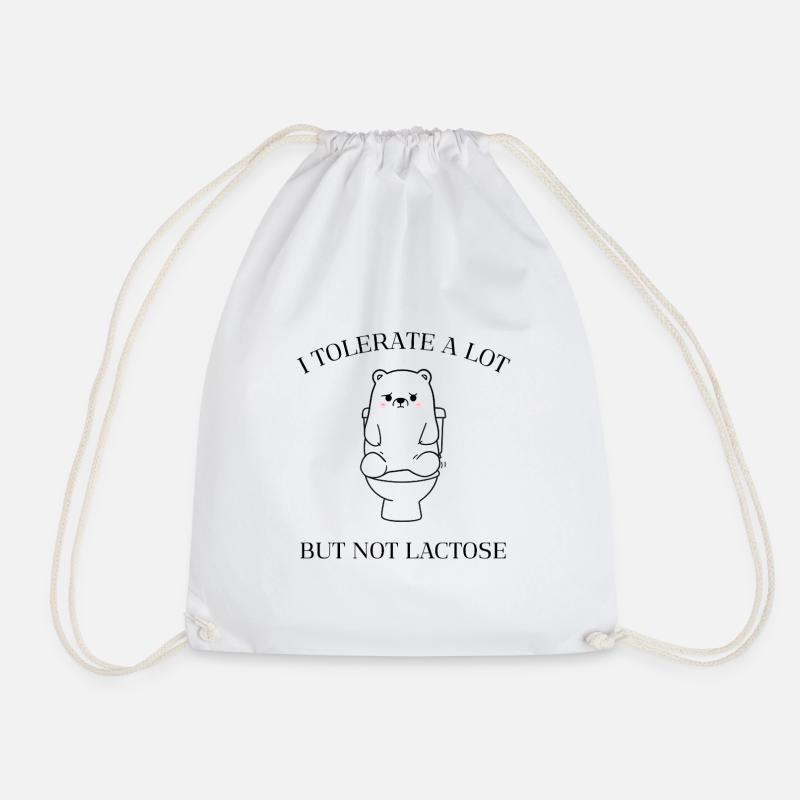 Sad Teddy – Pas de plaisir avec le lactose - Sac de sport léger - blanc
