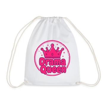 Drama Queen Fun Shirt Hoodie - Drawstring Bag - white - Front
