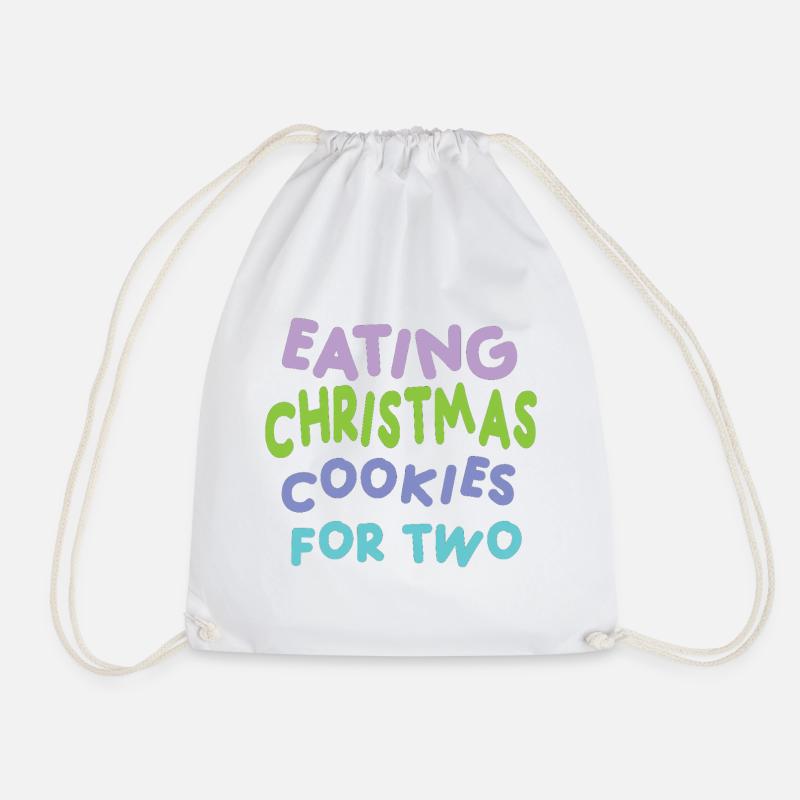 Christmas Cookies for Two - Drawstring Bag - white