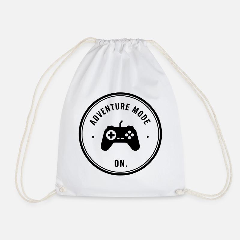 Adventure mode on - Drawstring Bag - white