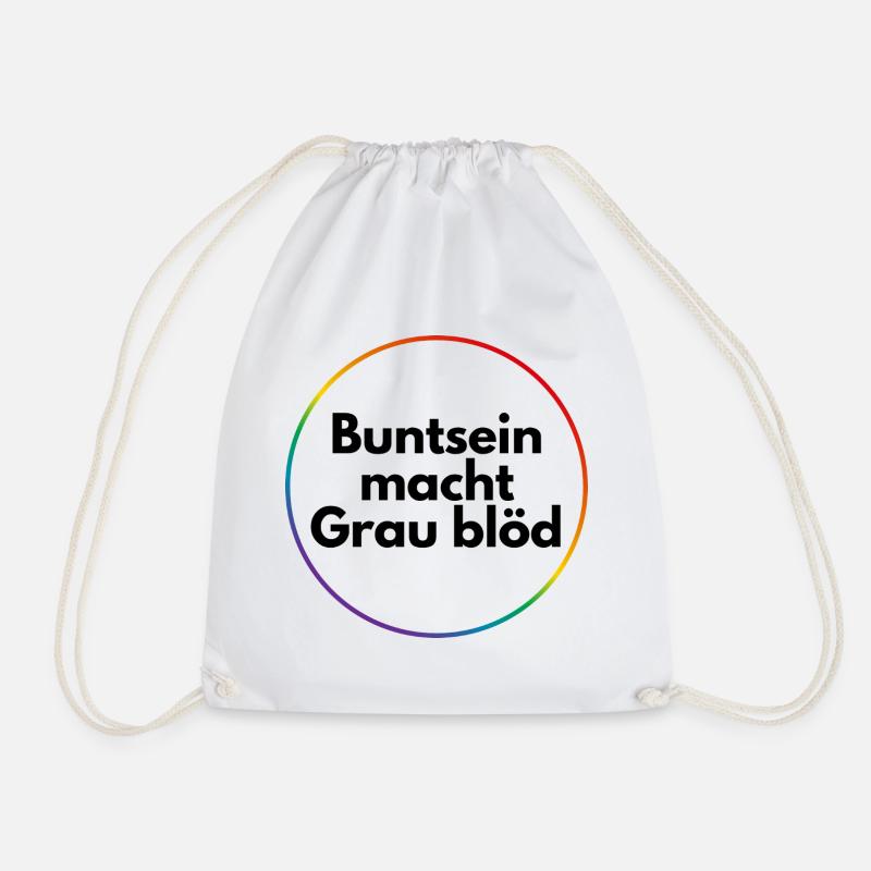 Being colorful makes gray stupid - Drawstring Bag - white