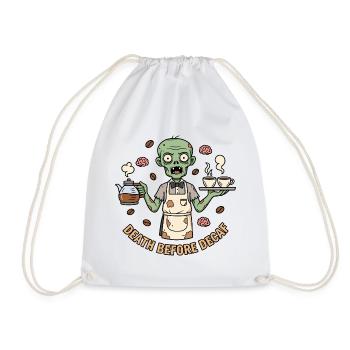 Zombie Barista Death Before Decaf - Turnbeutel - Weiß - Vorne