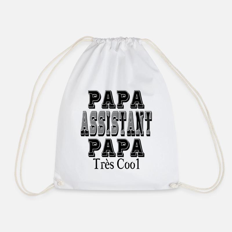 Dad Assistant Dad Very Cool - Drawstring Bag - white