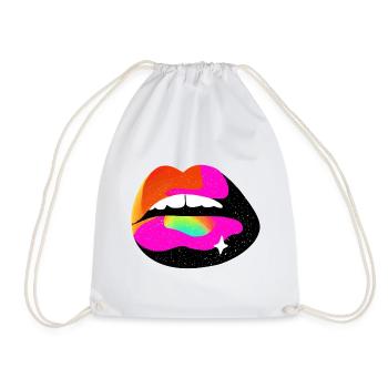 Rainbow Lip Pop Art - Drawstring Bag - white - Front